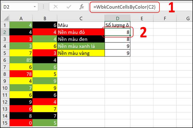 h&agrave;m WbkCountCellsByColor(cell) 